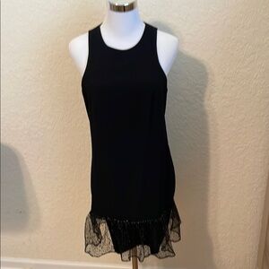 Trina Turk Black Sleeveless Dress with Ruffle Hem